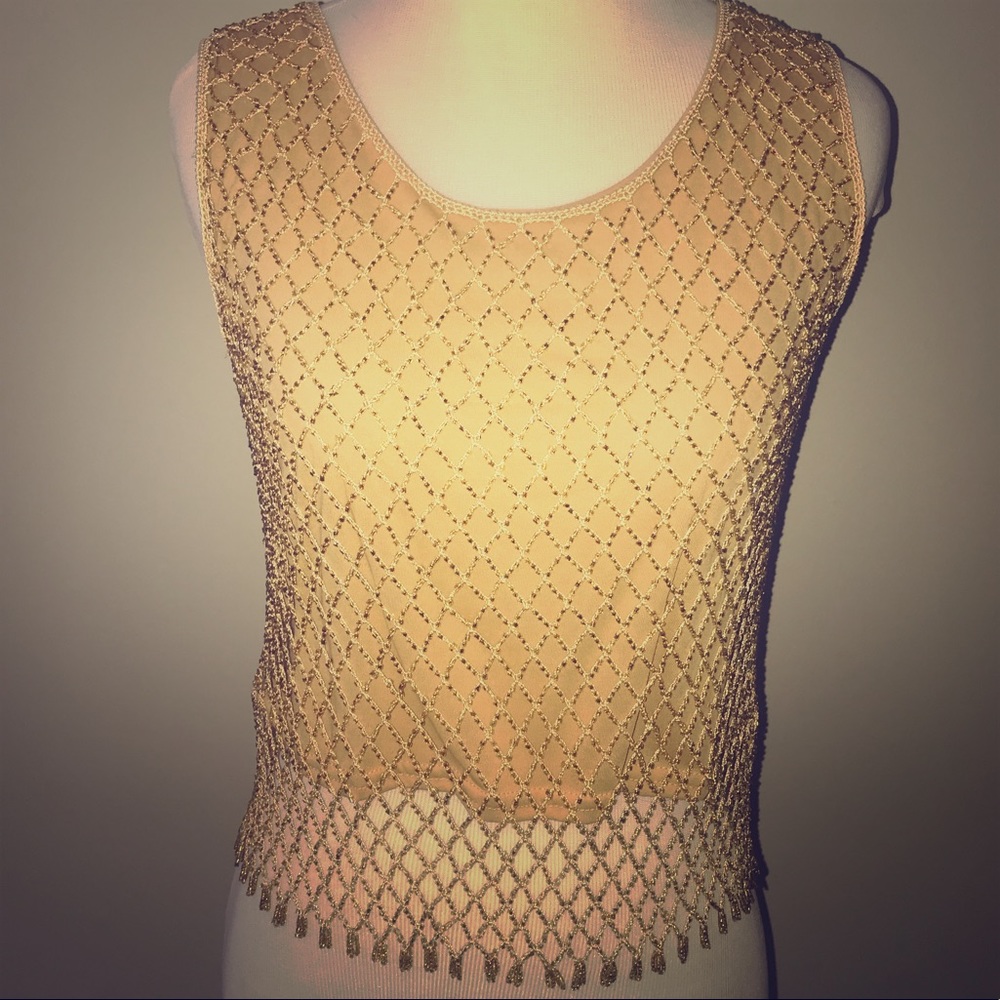 Vintage 80s beaded crop top